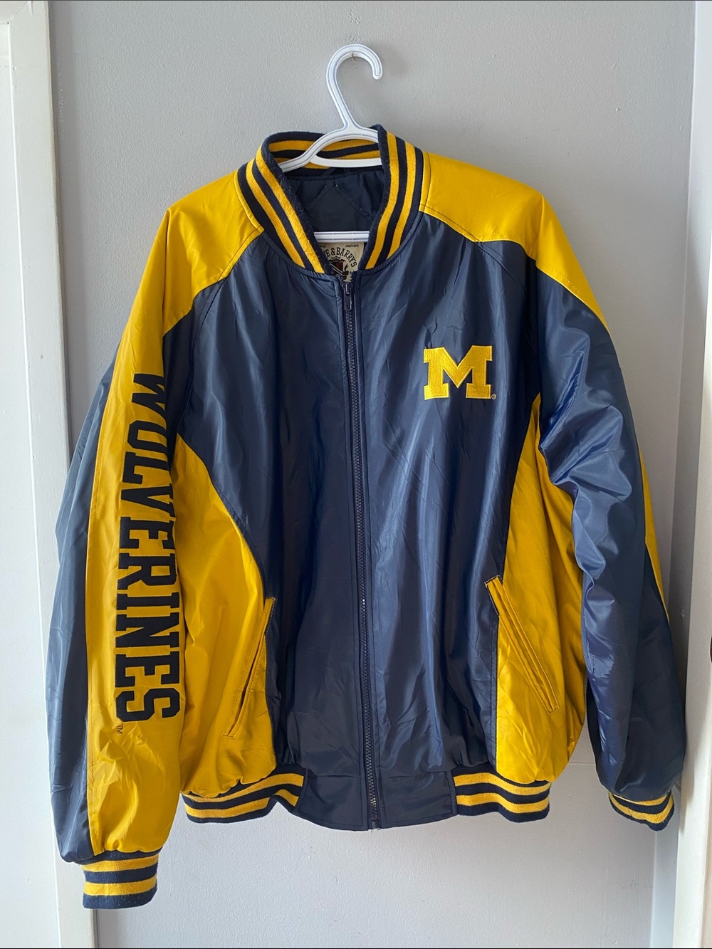 Michigan Wolverines Basketball 90s Steve & Barrys Bomber Jacket Men's Size XL